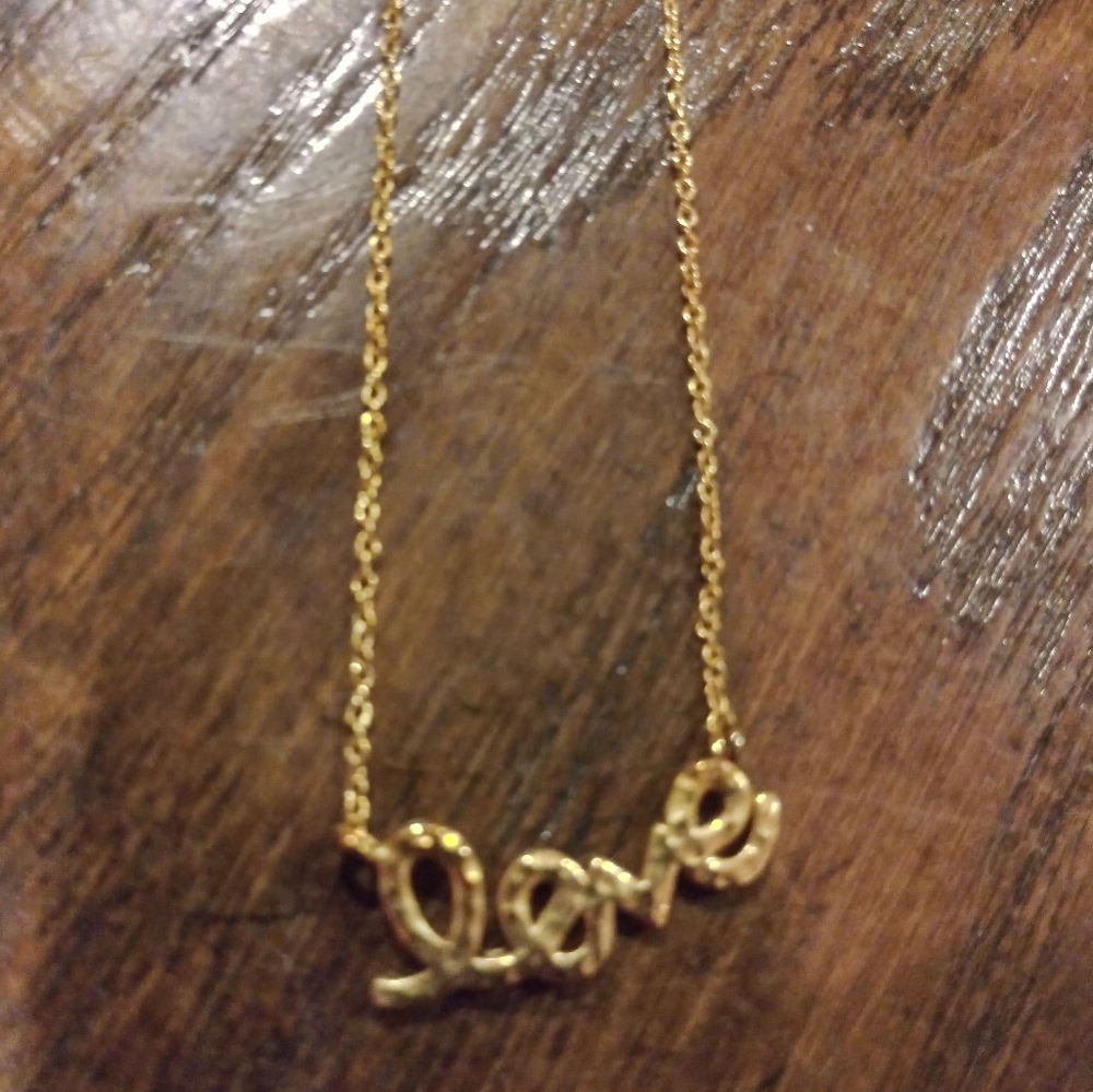 Beautiful "love" Necklace.  Gold Colored